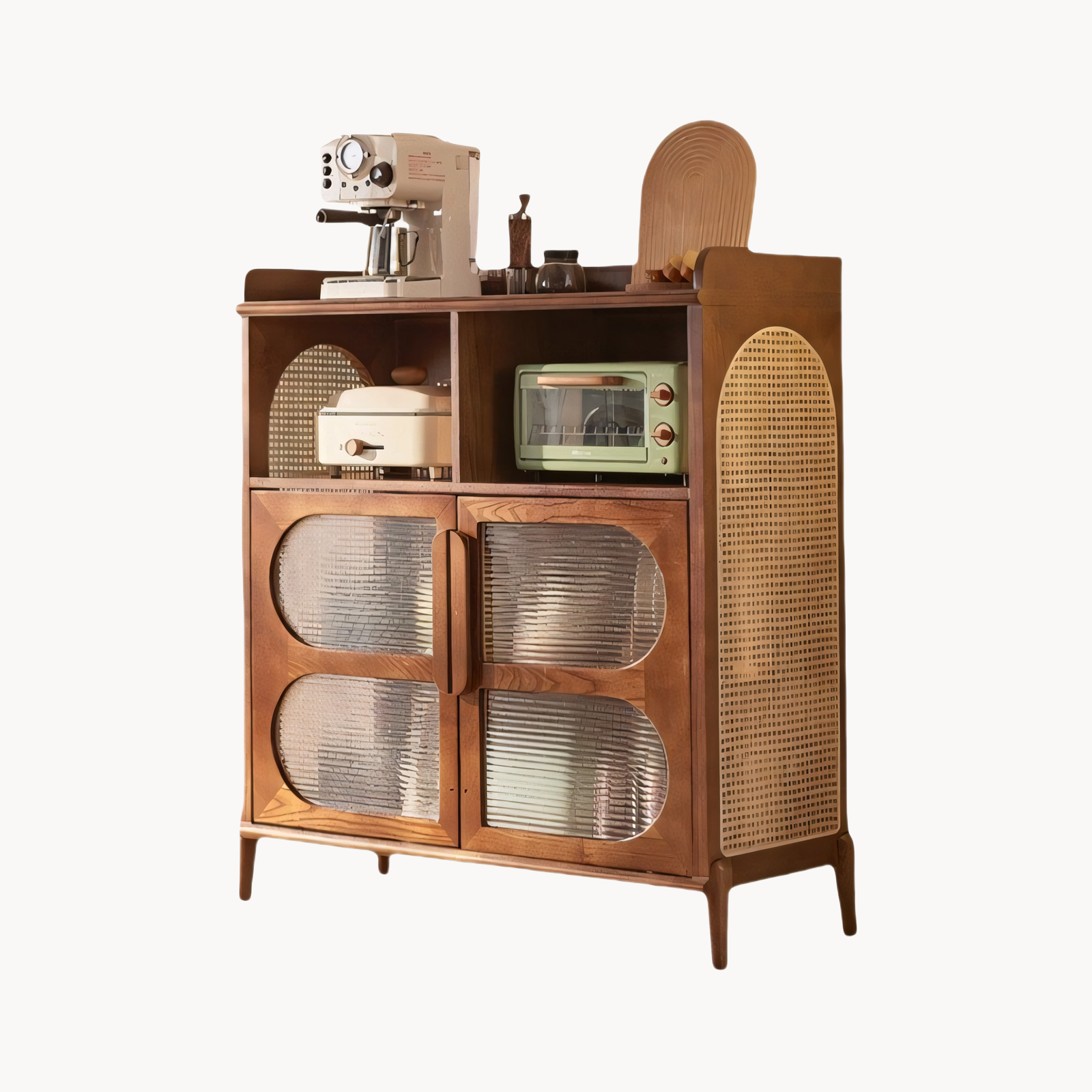 Jorven Solid wood natural rattan sideboard