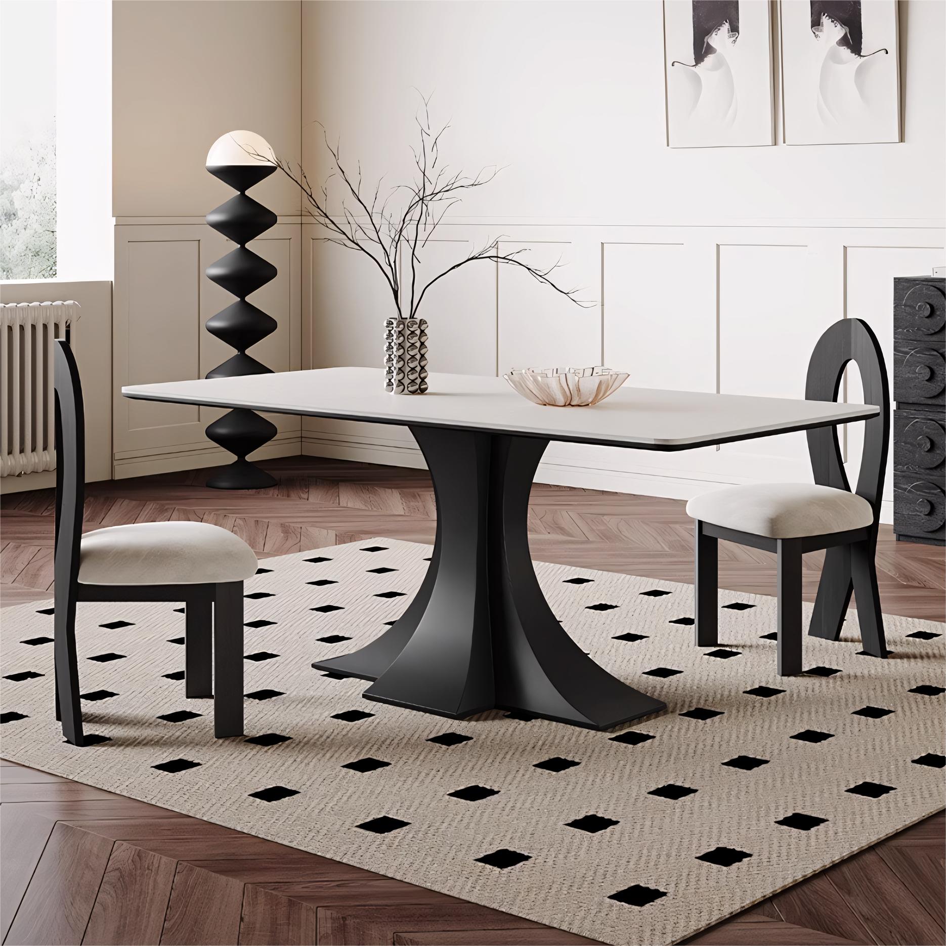 Lemaet Sintered stone rectangular dining set