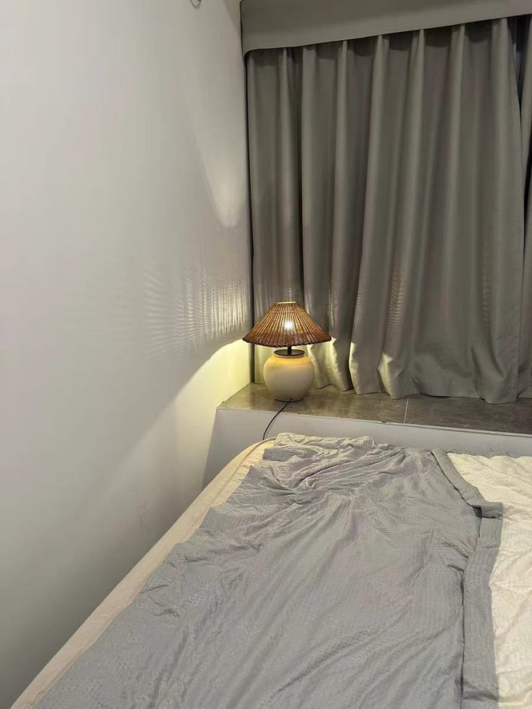 Hatona Ceramic natural rattan lamp