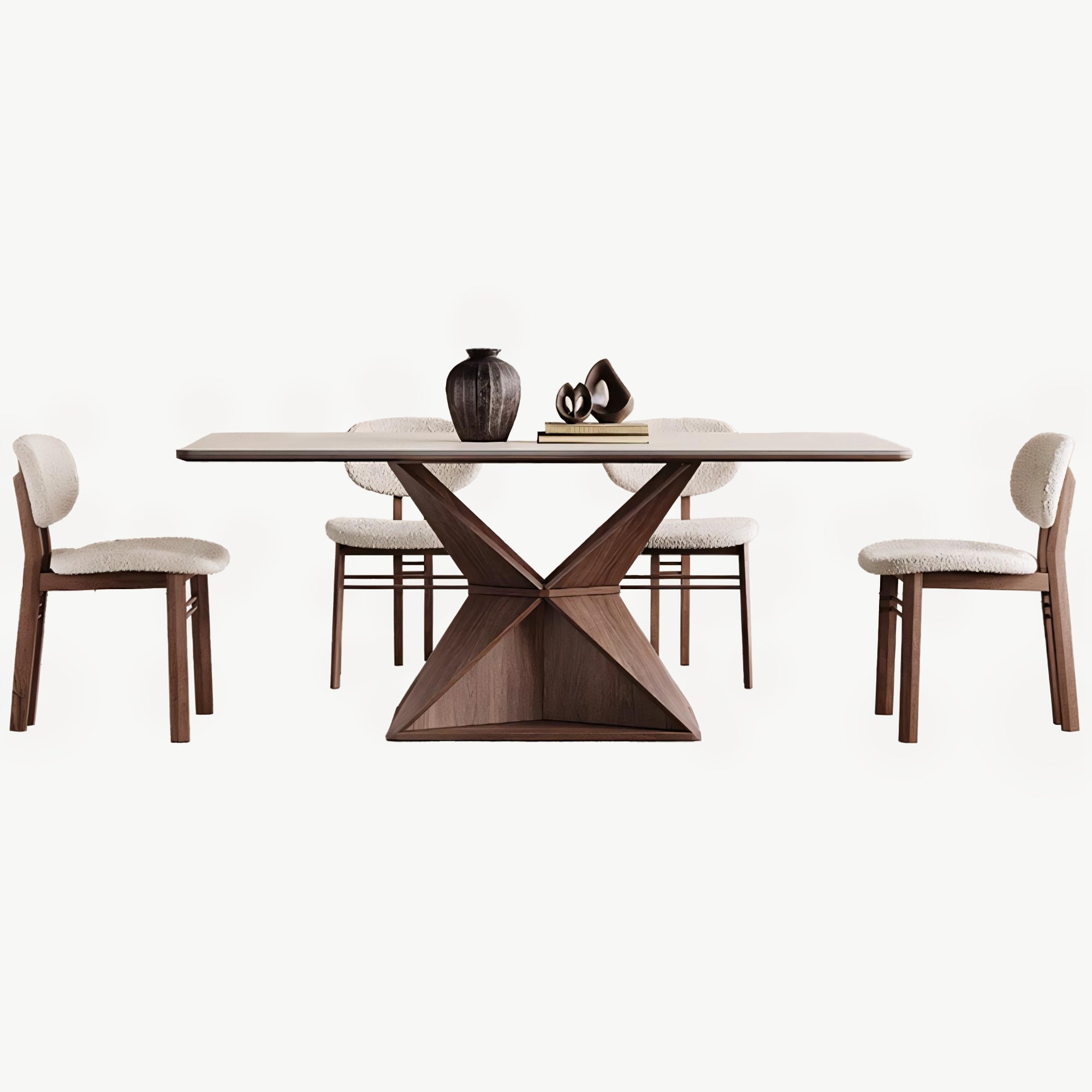 Elvina  Sintered stone rectangular dining set
