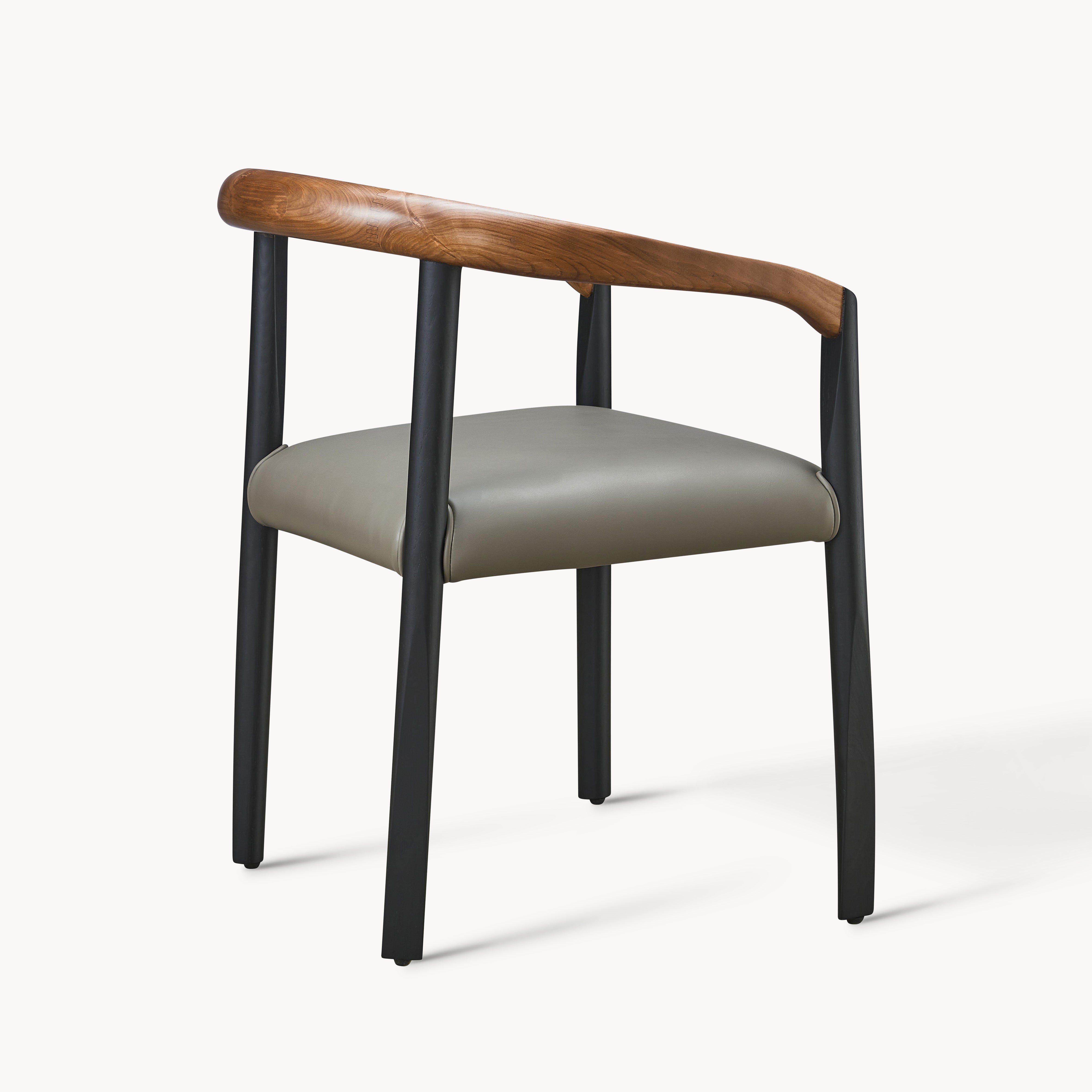 Ritana 2pcs ash wood leather dining chairs