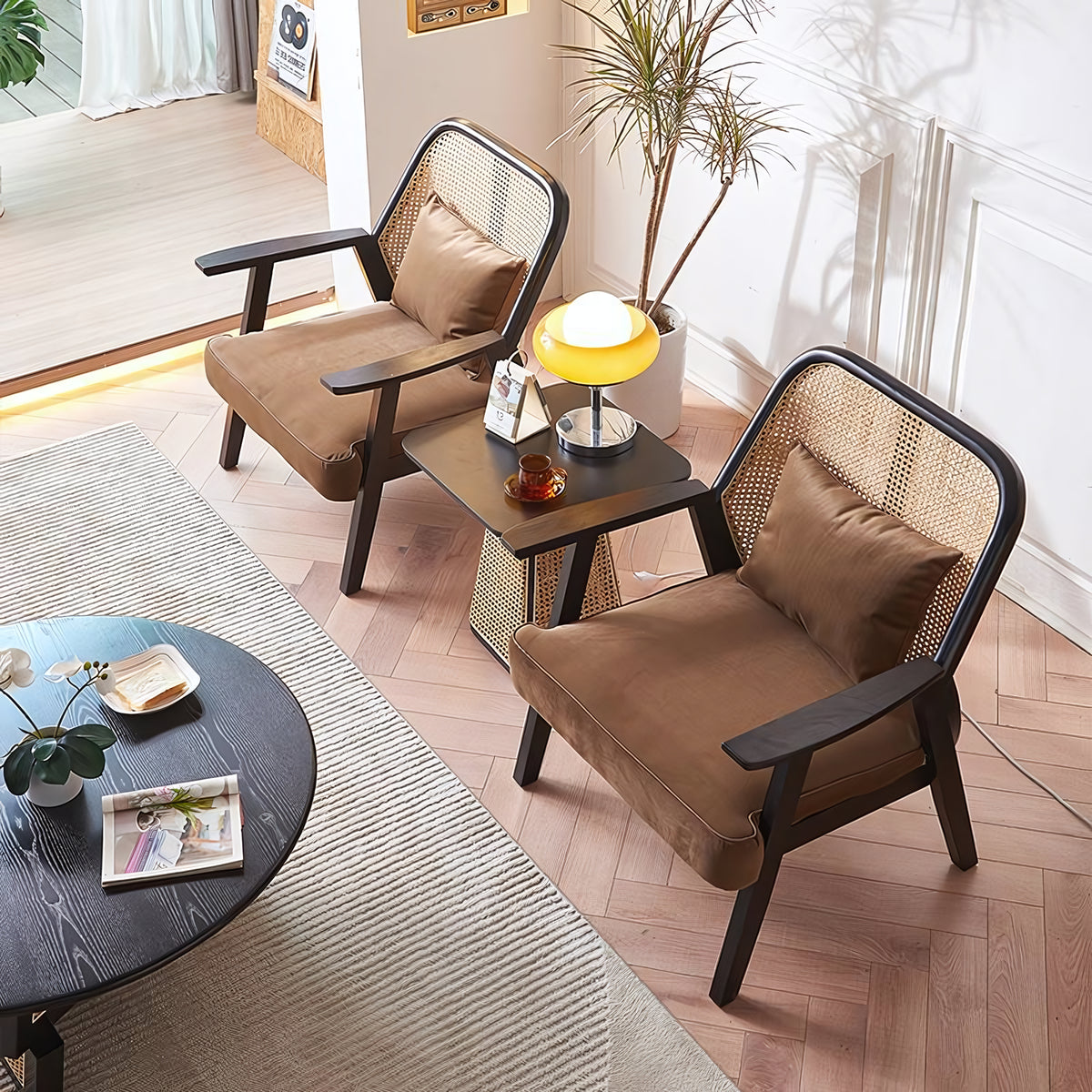 Rosalina Rocking Chair Rosalina Ash wood natural rattan accent chair – Bebeezy