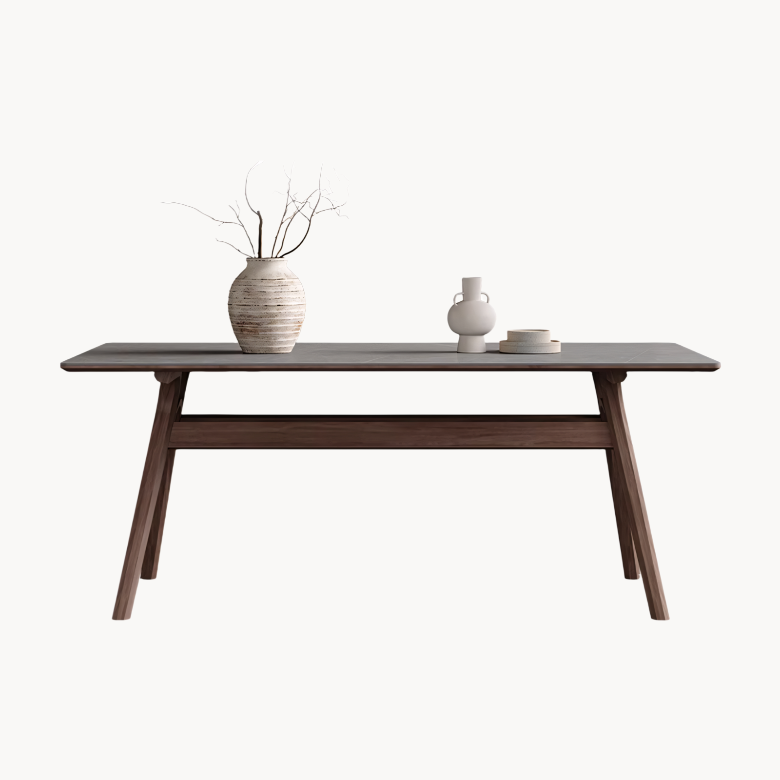 Zilioa Sintered stone solid wood rectangular dining table-A