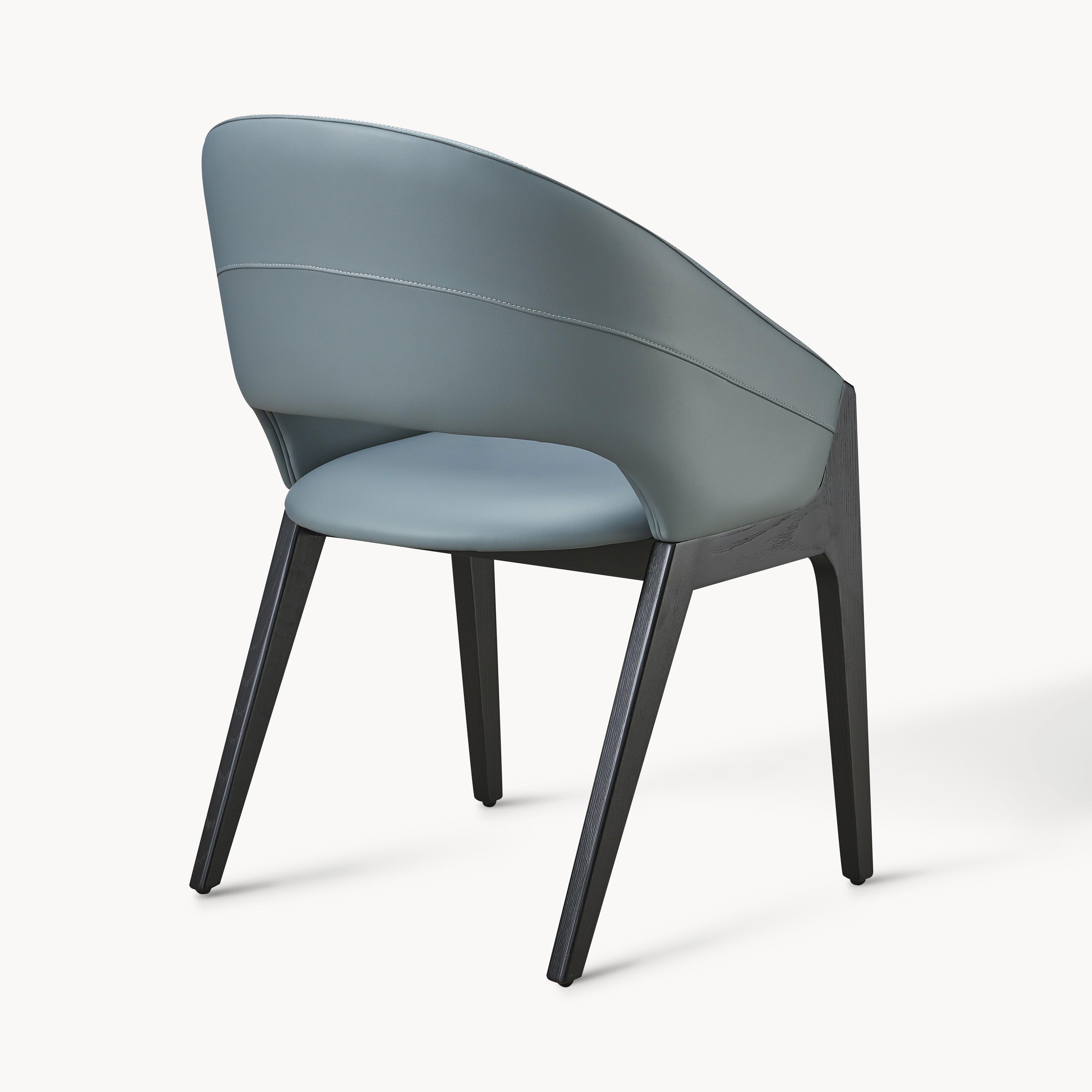 Ulanz 2pcs ash wood leather dining chairs