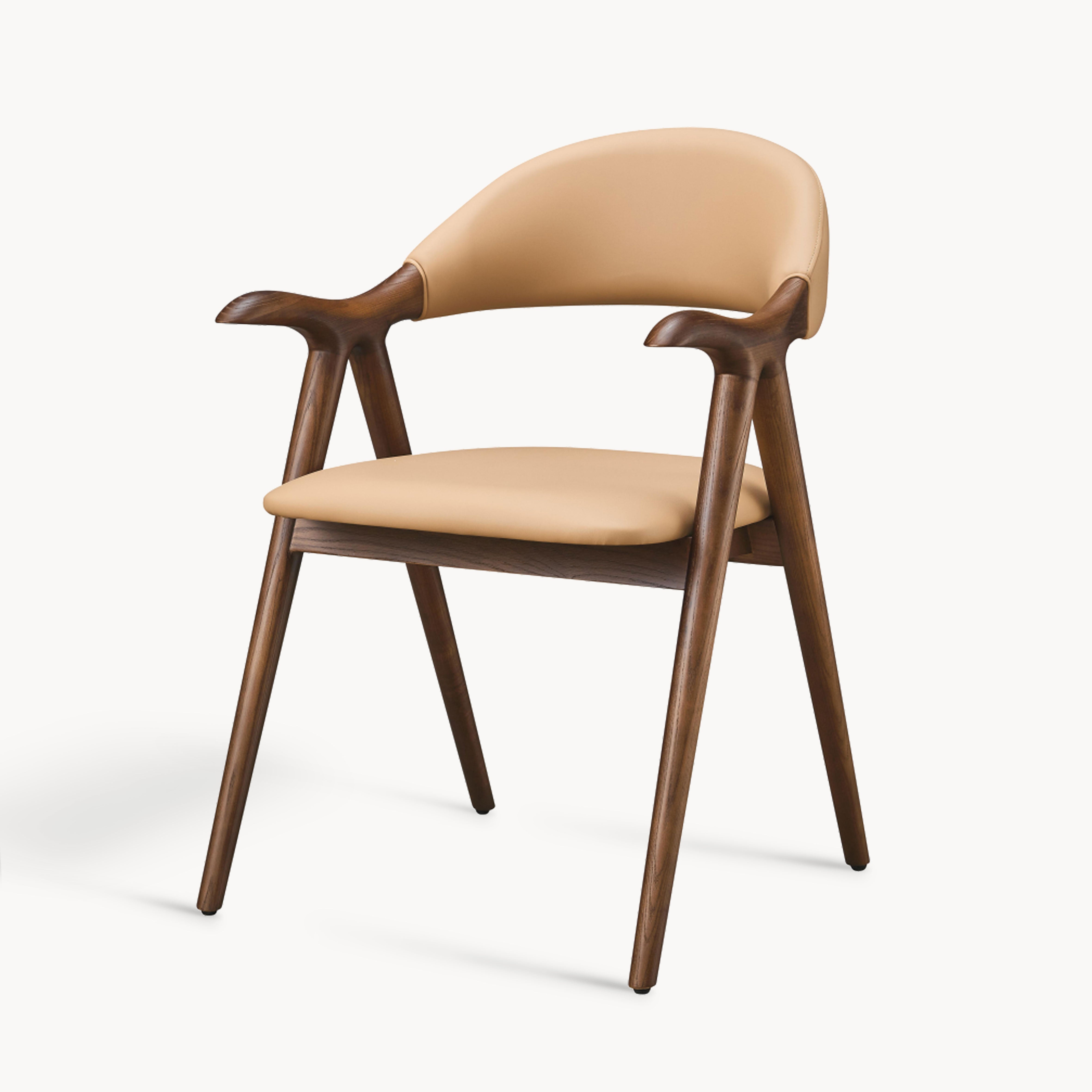 Tiko 2pcs ash wood leather dining chairs