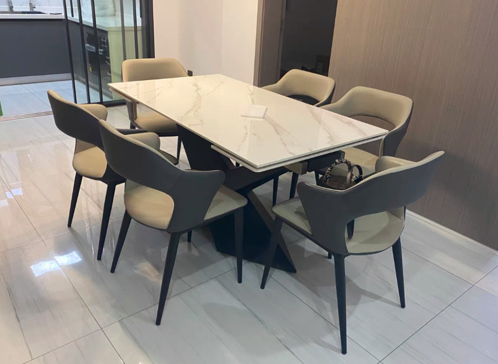 Cecilio Extendable sintered stone dining table