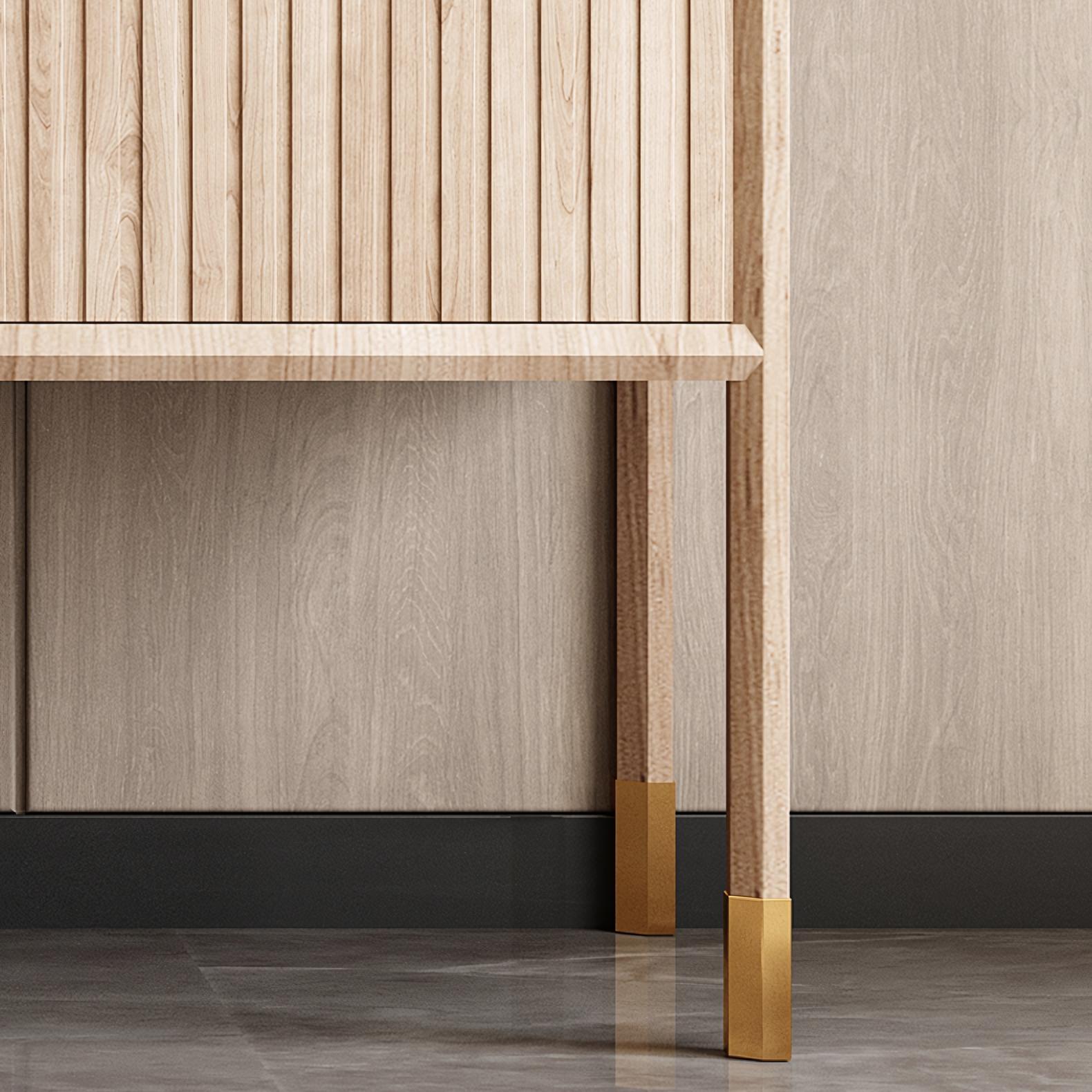 Melra Wooden marble sideboard