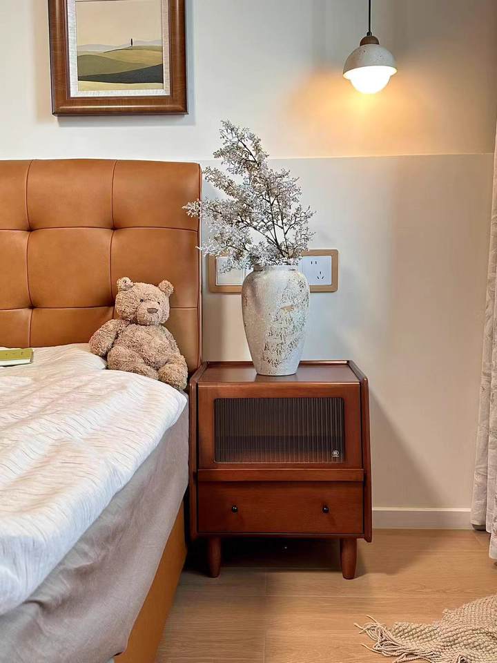 Kizzo 2pcs solid wood nightstands