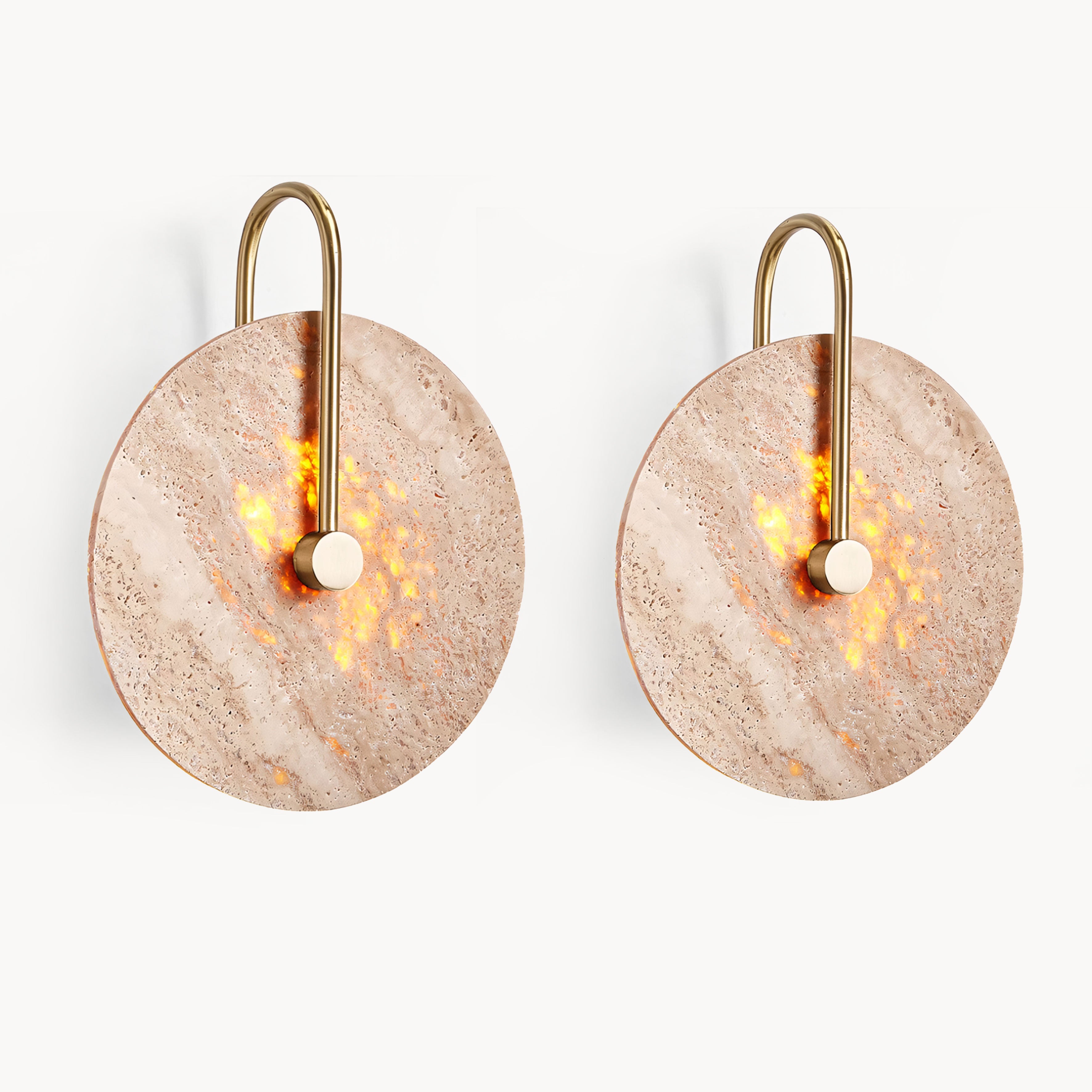 Tosnie 2pcs beige travertine wall lights bedside lights