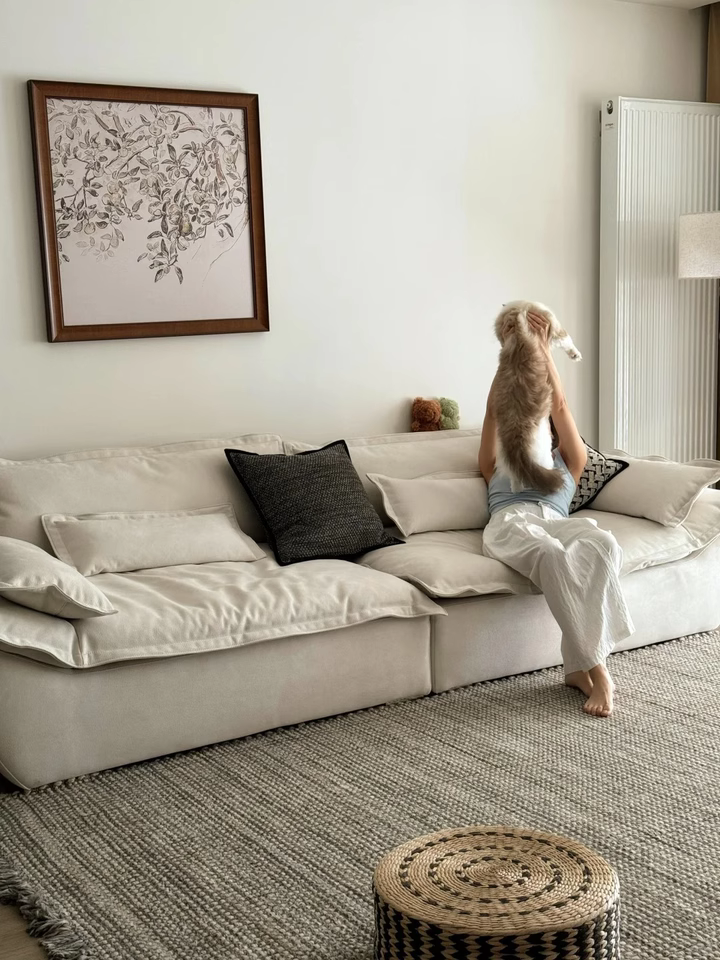 Tarozo Washable fabric straight sofa