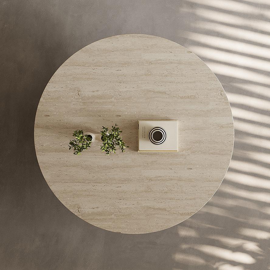 Tatano Travertine slab coffee table