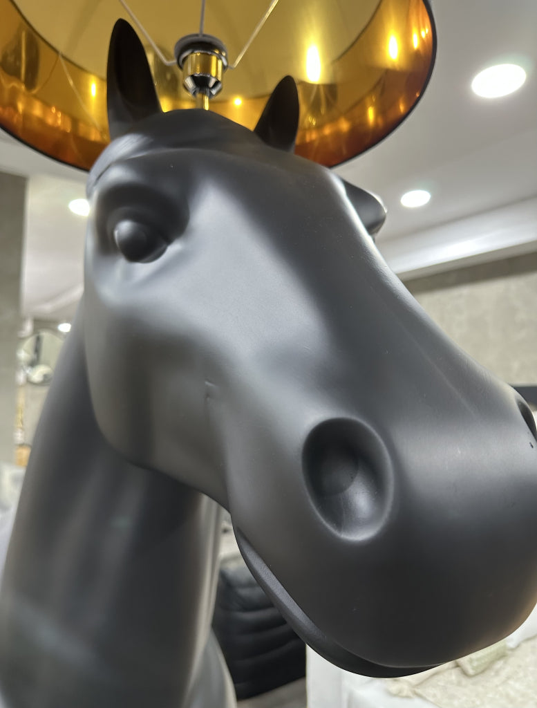 Frifano Horse statue art black floor lamp
