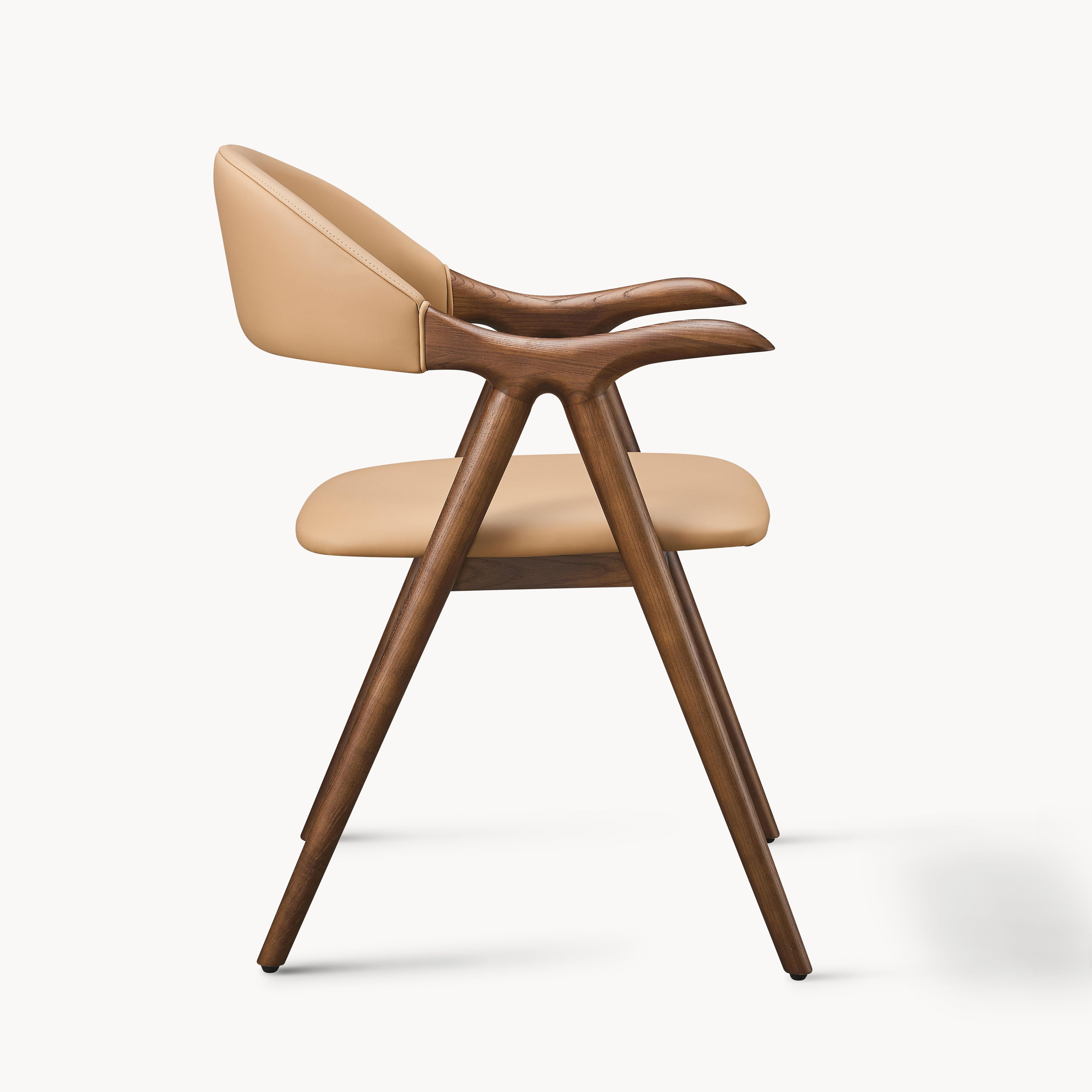 Tiko 2pcs ash wood leather dining chairs