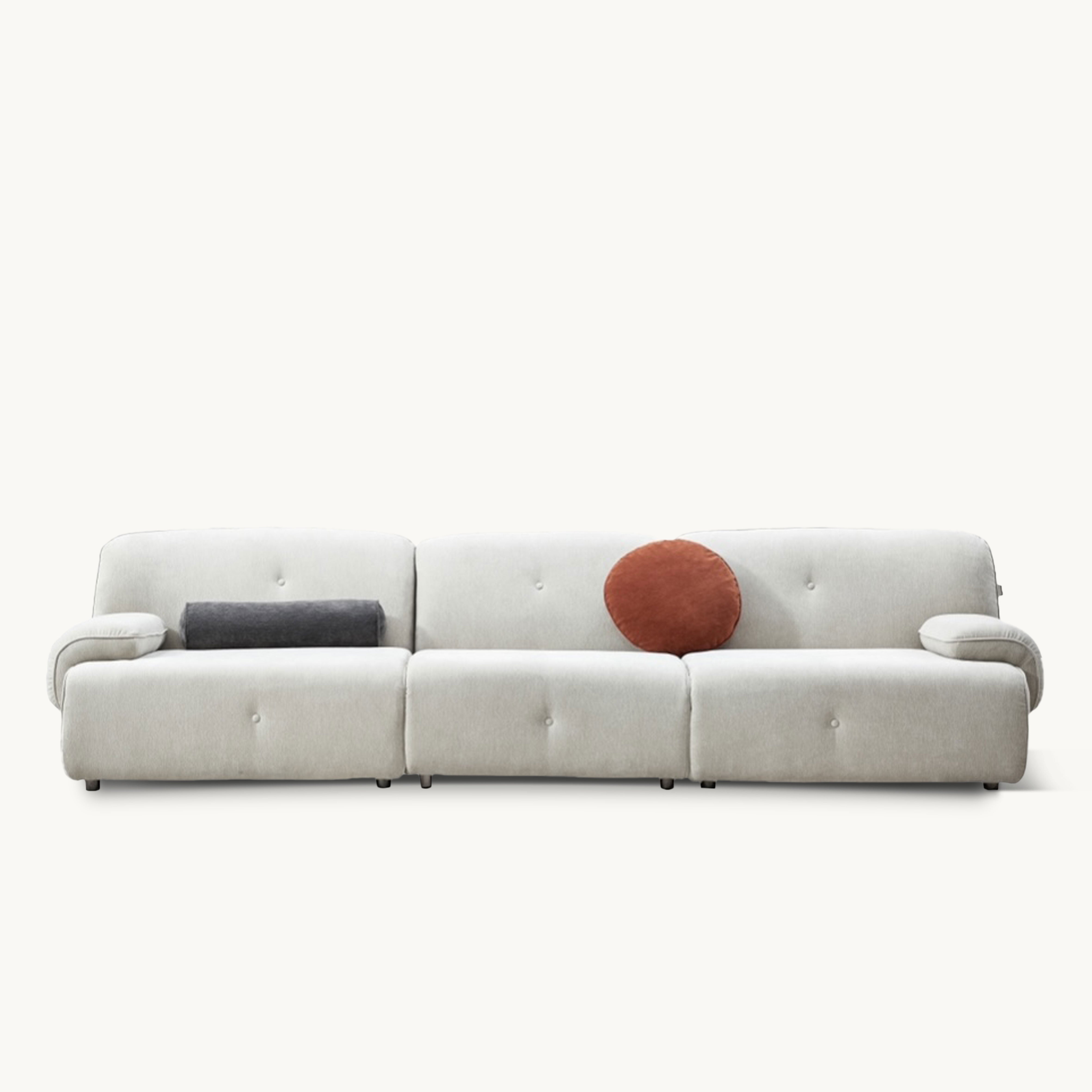 Donoa Fabric short armrests straight sofa