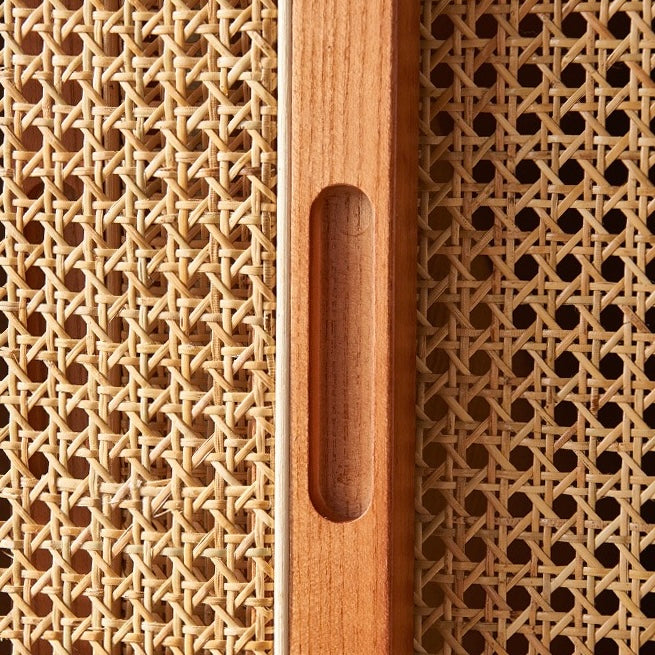 Zitrona Ash wood natural rattan wardrobe