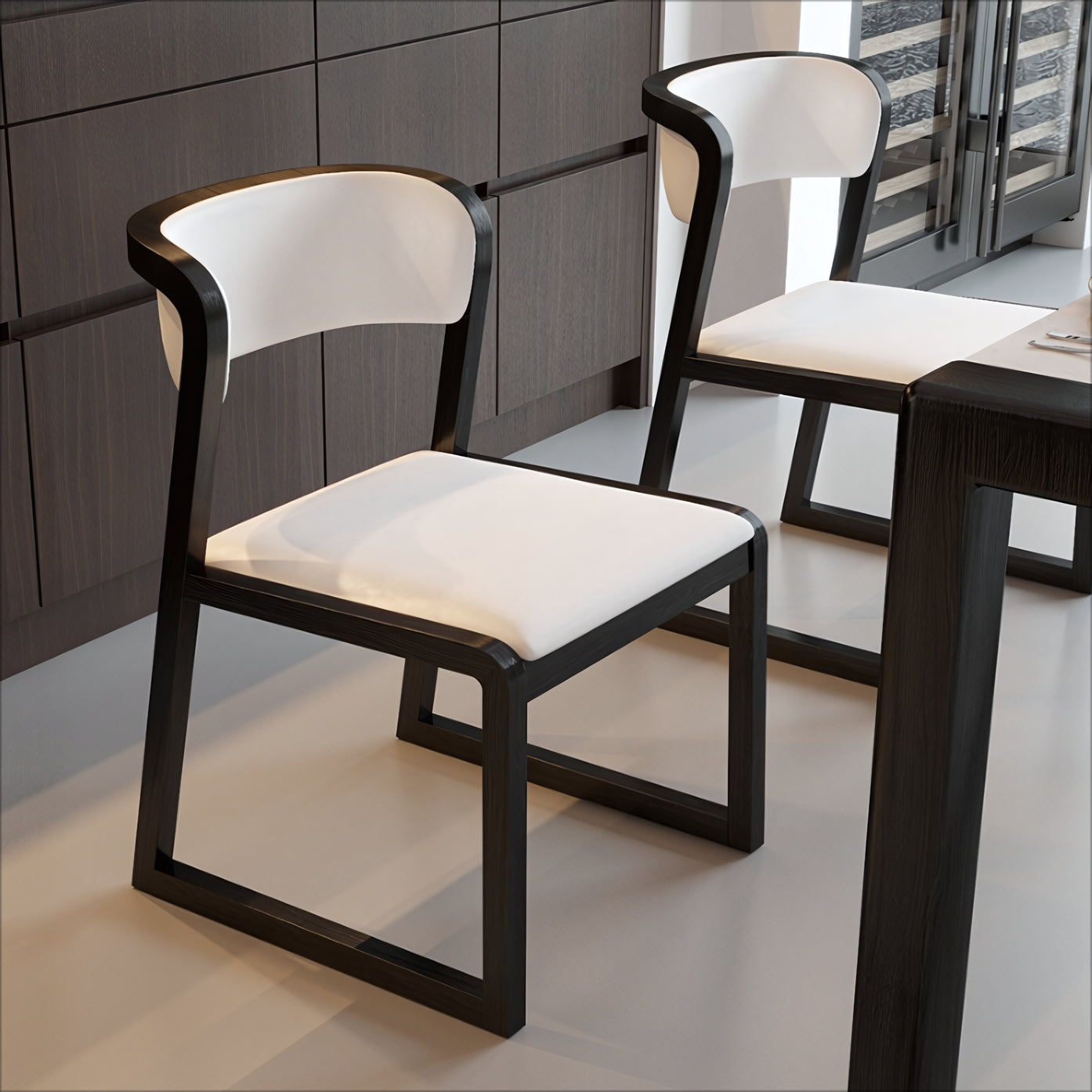 Feshale 2 pcs set-ash solid wood dining chair