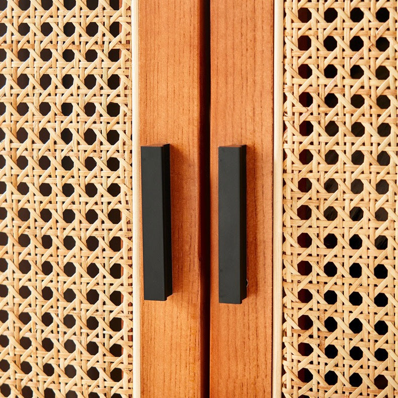 Froline Ash wood natural rattan wardrobe