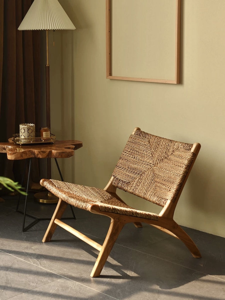 Alvaro Natural rattan ash wood lounge chair