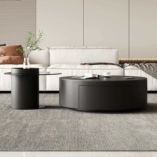 Cocheli Tempered glass round nesting coffee table set