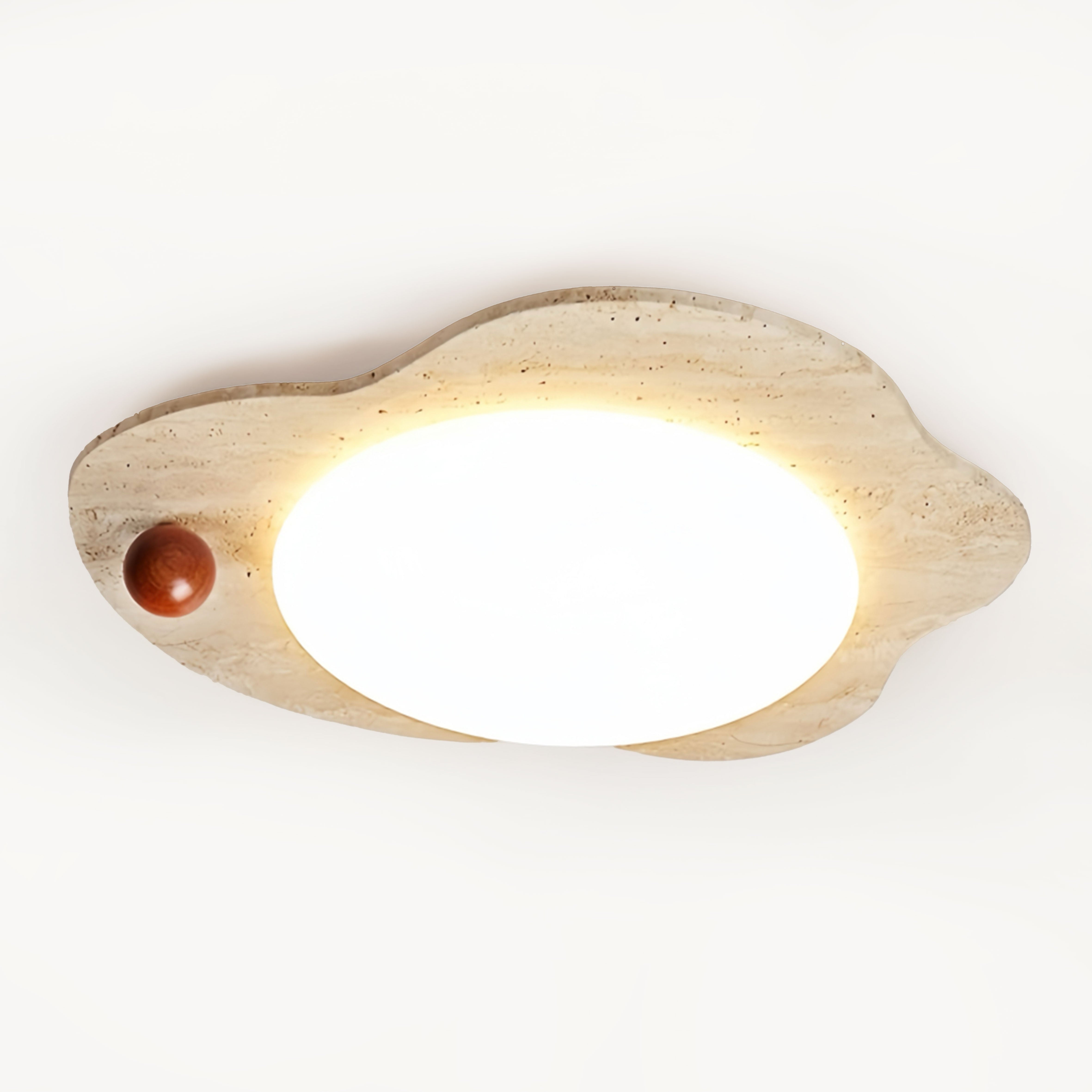 Erija Padouk beige travertine ceiling light