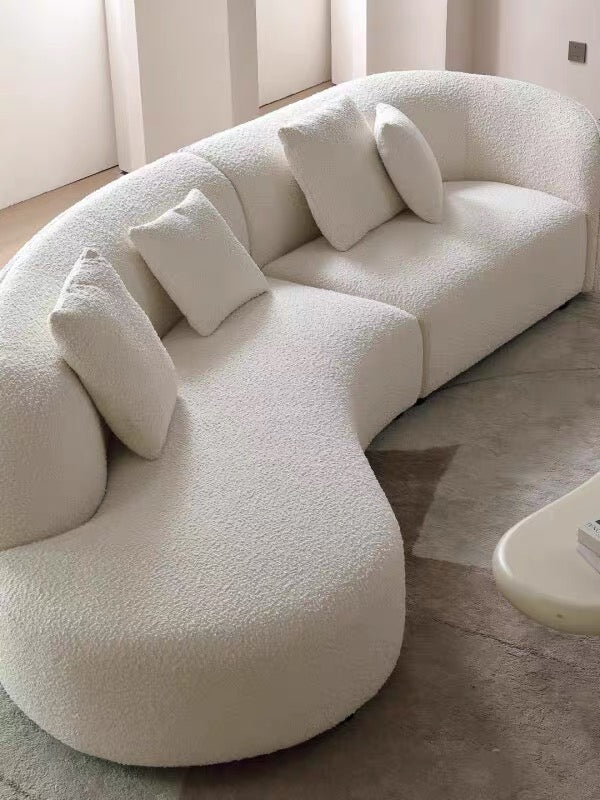 Serini Fabric curved sofa