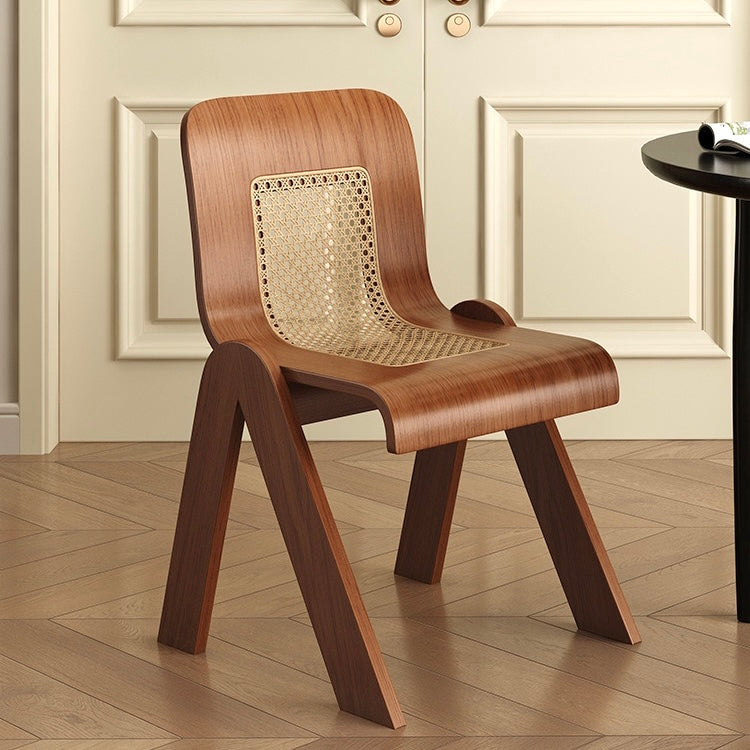 Tagorei 2pcs ash wood natural rattan dining chairs