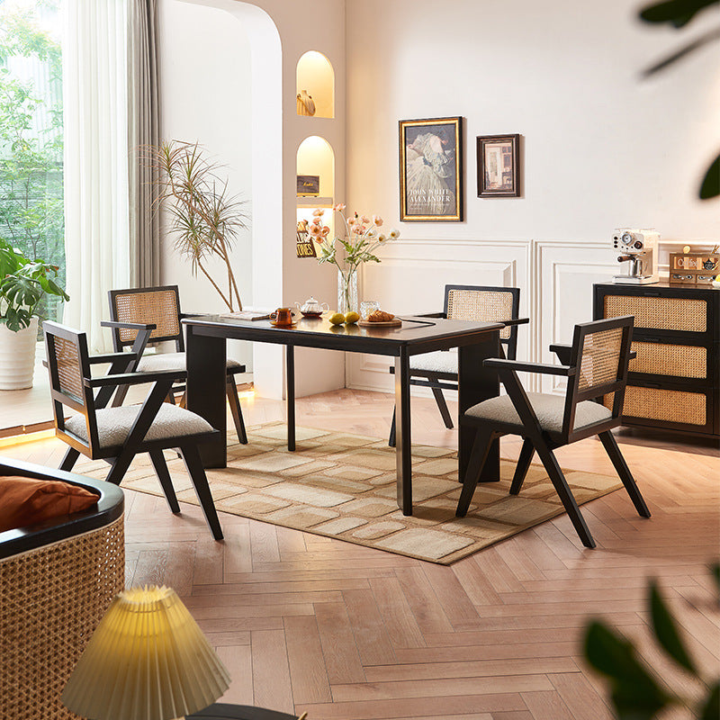 Rotalen Ash wood minimalist rectangular dining set