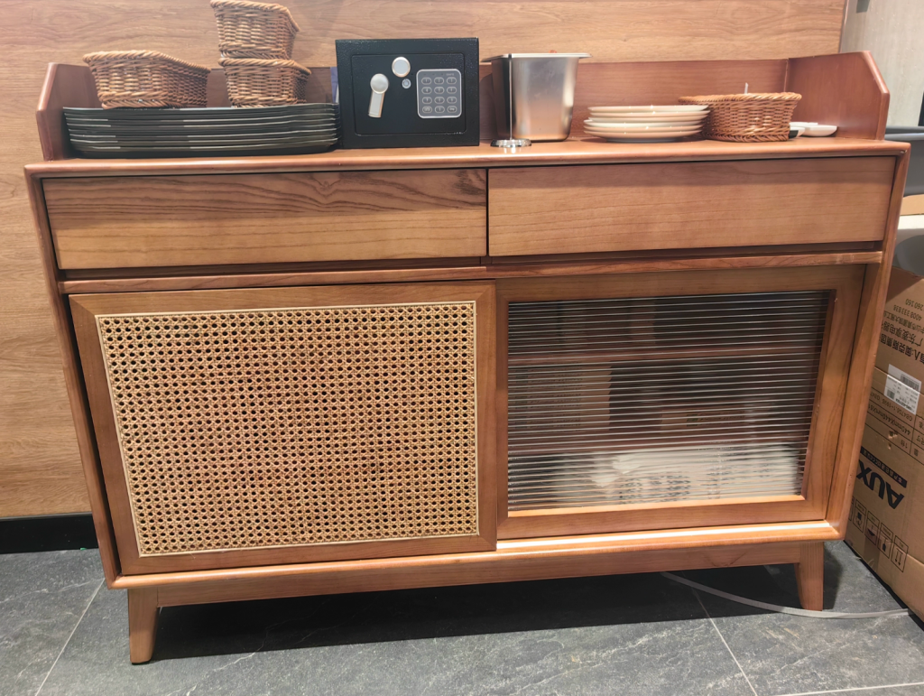 Nyturan Ash wood natural rattan sideboard