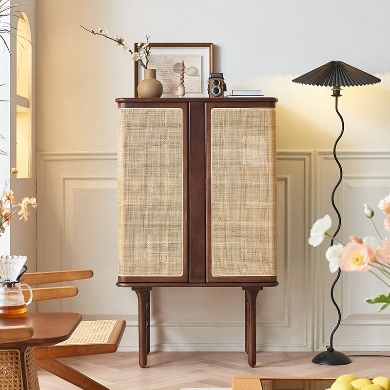 Titayen Ash wood natural rattan sideboard