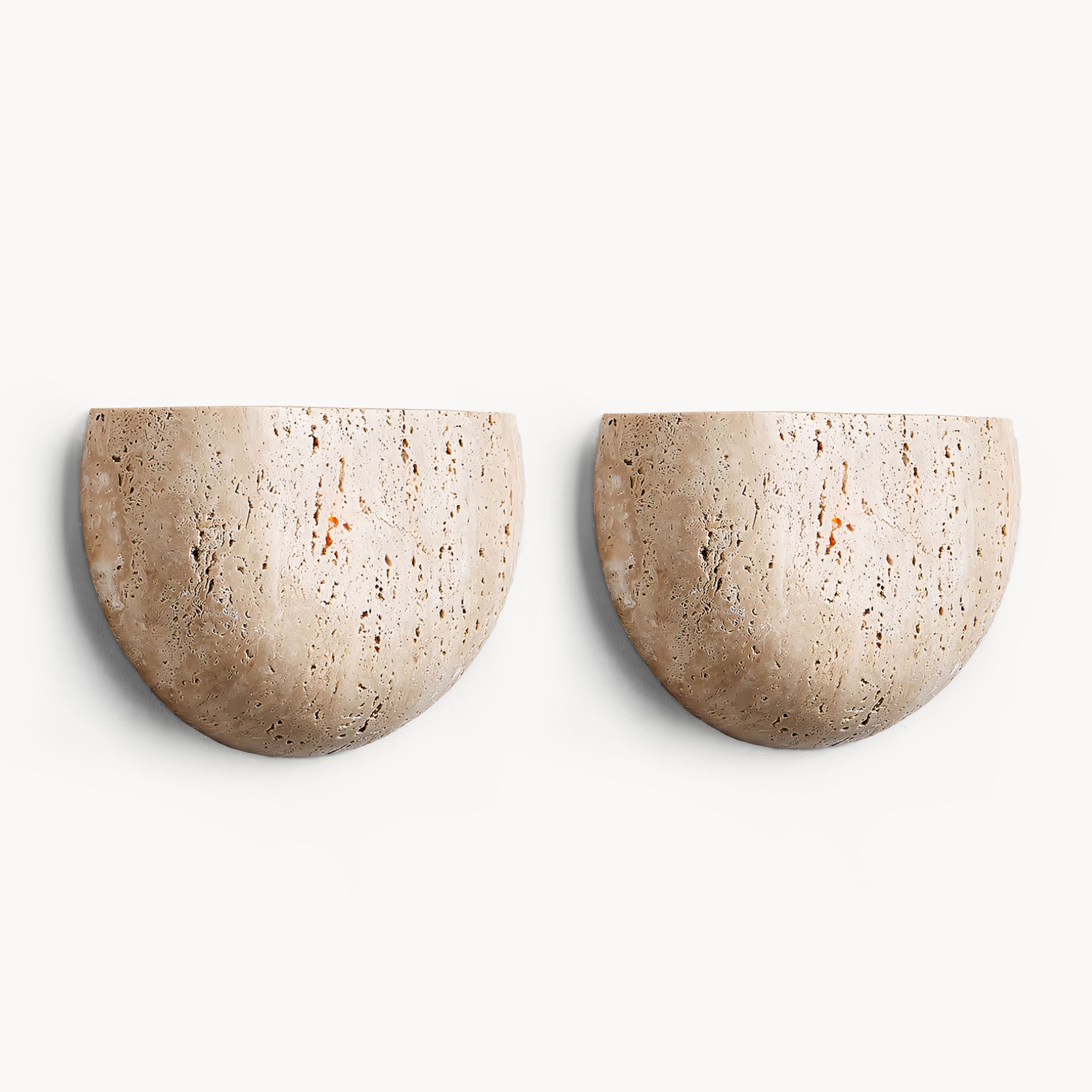 Figran 2pcs beige travertine wall lights bedside lights