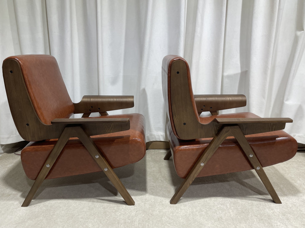 Figey Solid wood leather accent chair