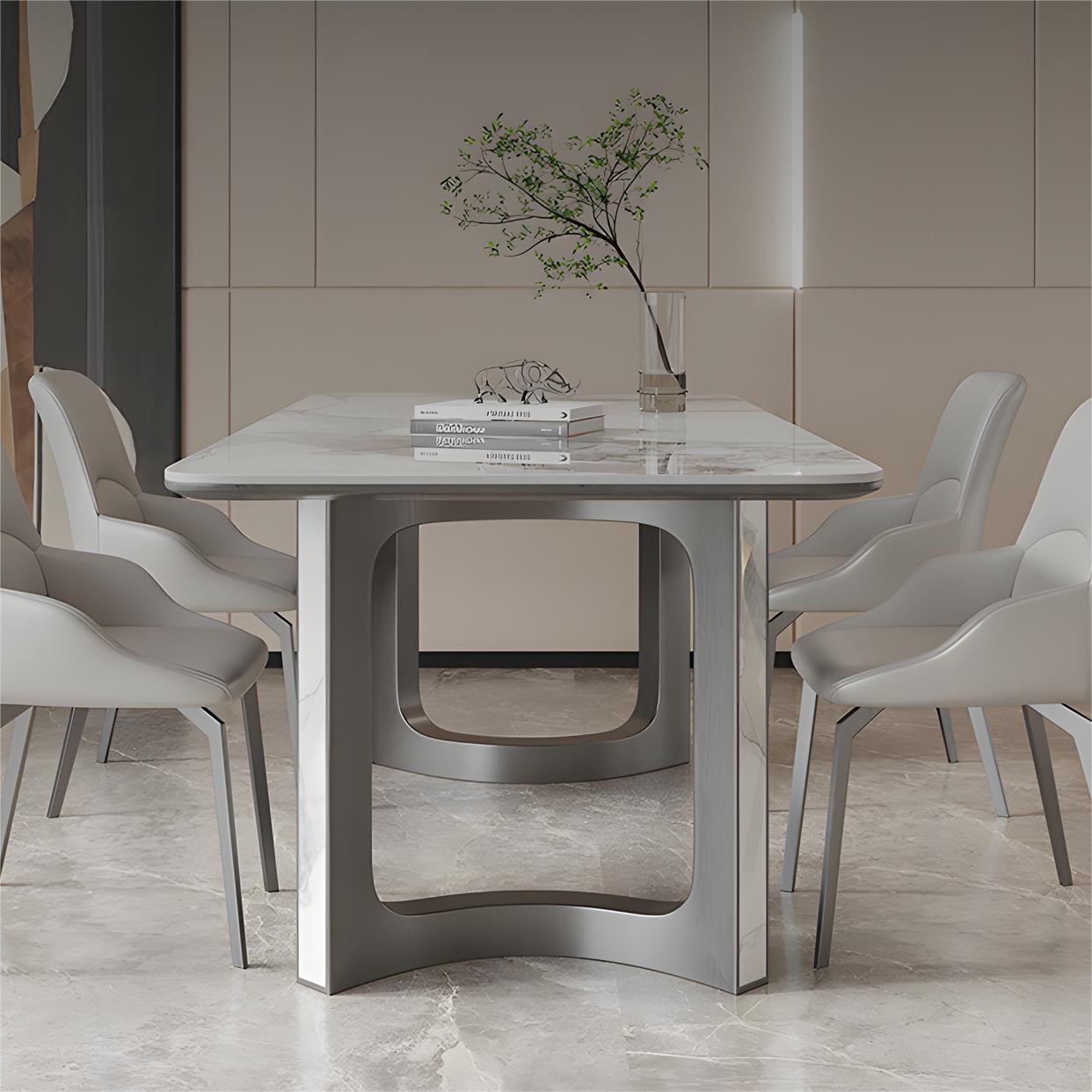 Faccio Stainless steel rectangular dining table