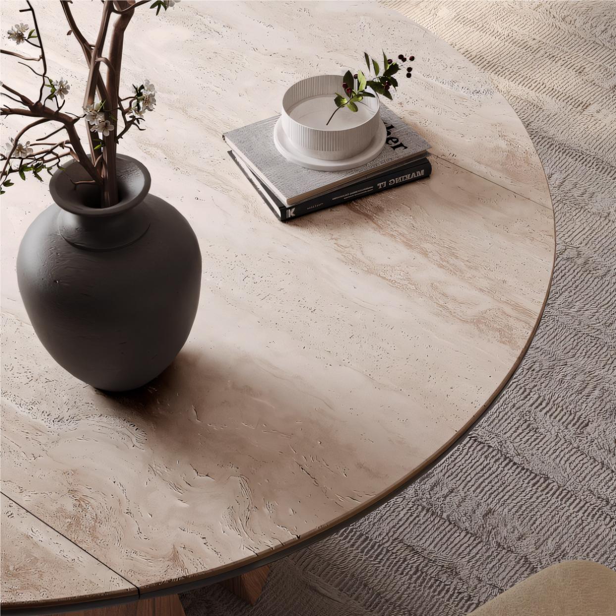 Uifaro Transformable sintered stone round dining set