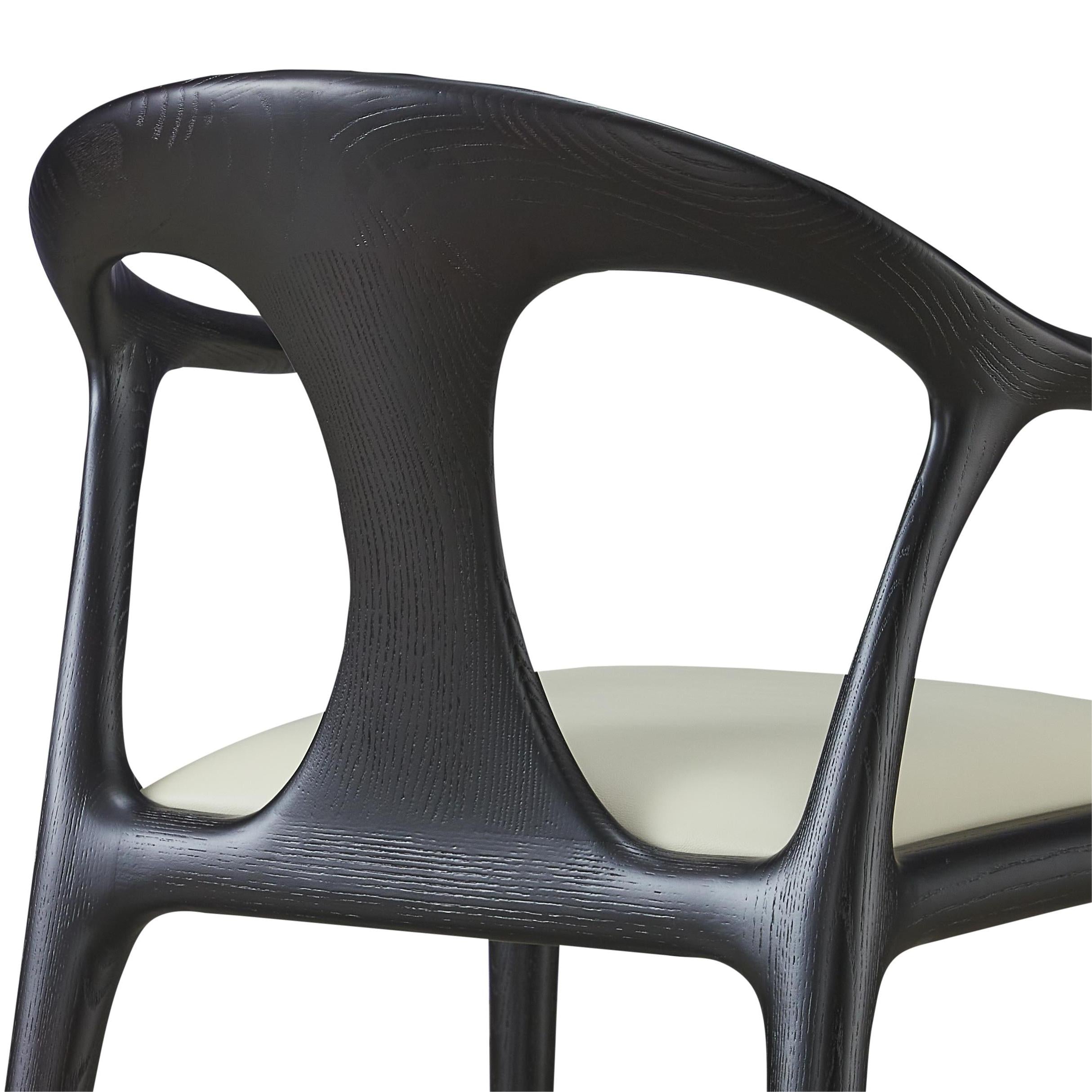 Zephyr 2pcs ash wood leather dining chairs