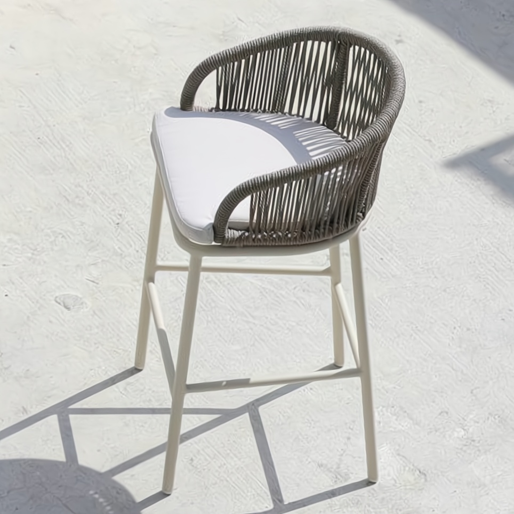 Lorna Aluminum braided rope outdoor bar stool