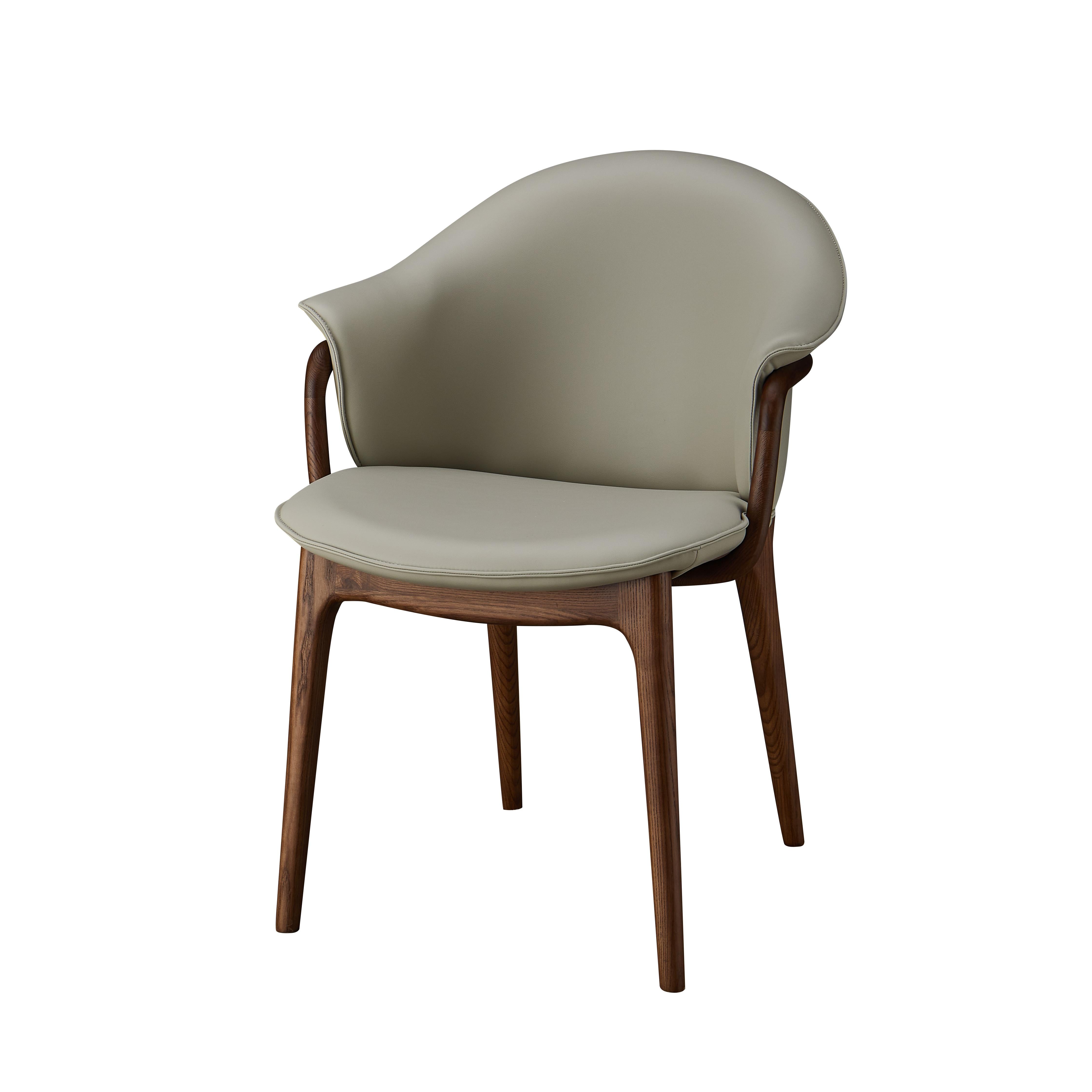 Tirotan 2pcs ash wood leather dining chairs