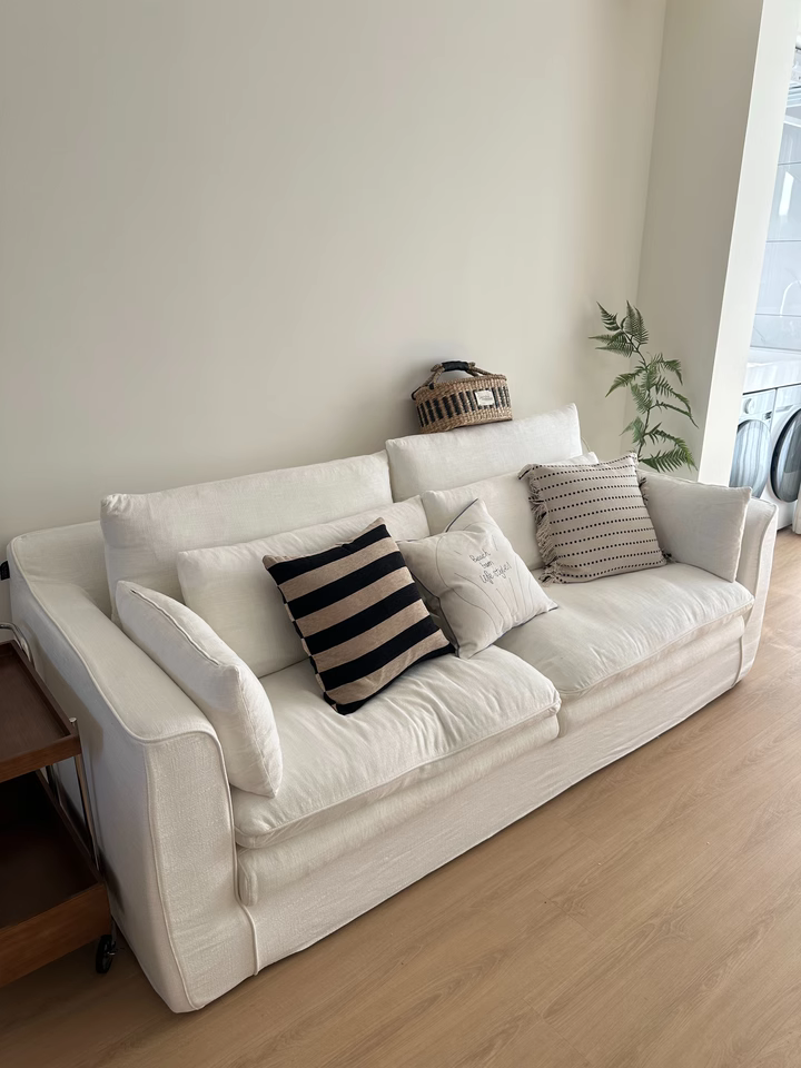 Gulit Washable natural linen fabric straight sofa