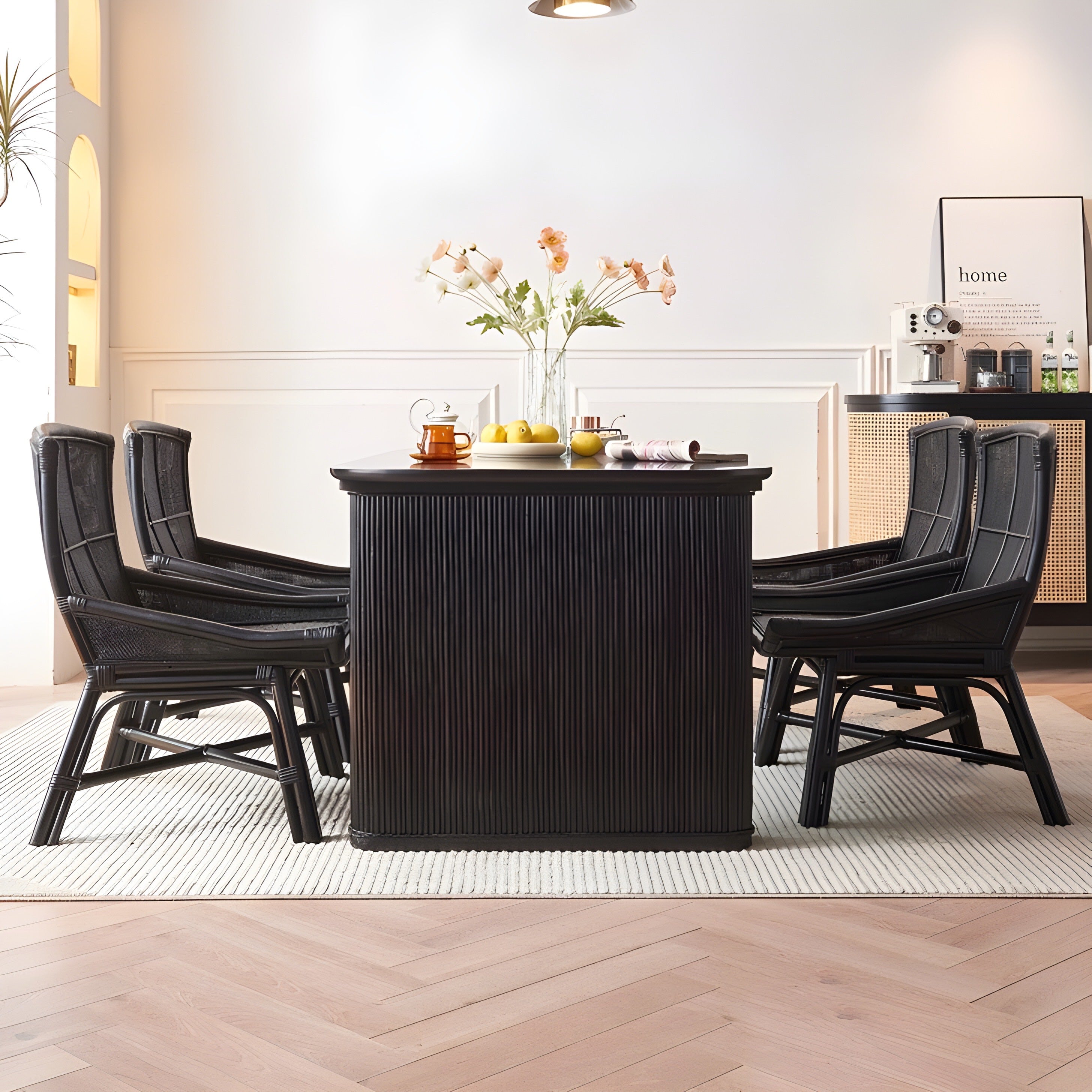 Uvina Ash wood minimalist oval dining table