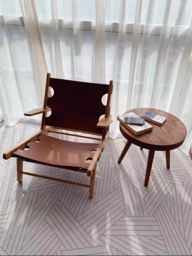 Vibnore Ash wood leather accent chair