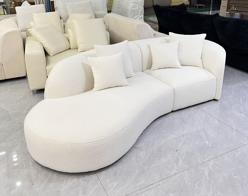 Serini Fabric curved sofa