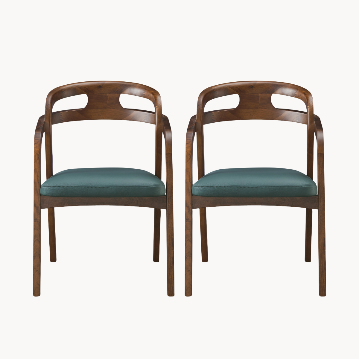 Ophira 2pcs ash wood leather dining chairs