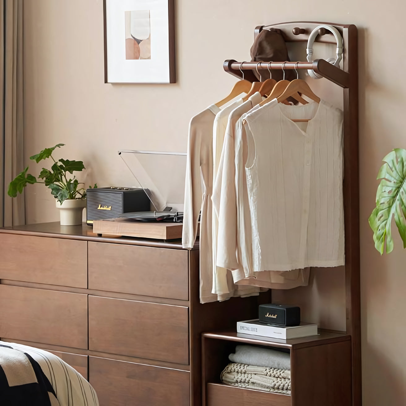 Orsova Clothes rack with storage cabinet