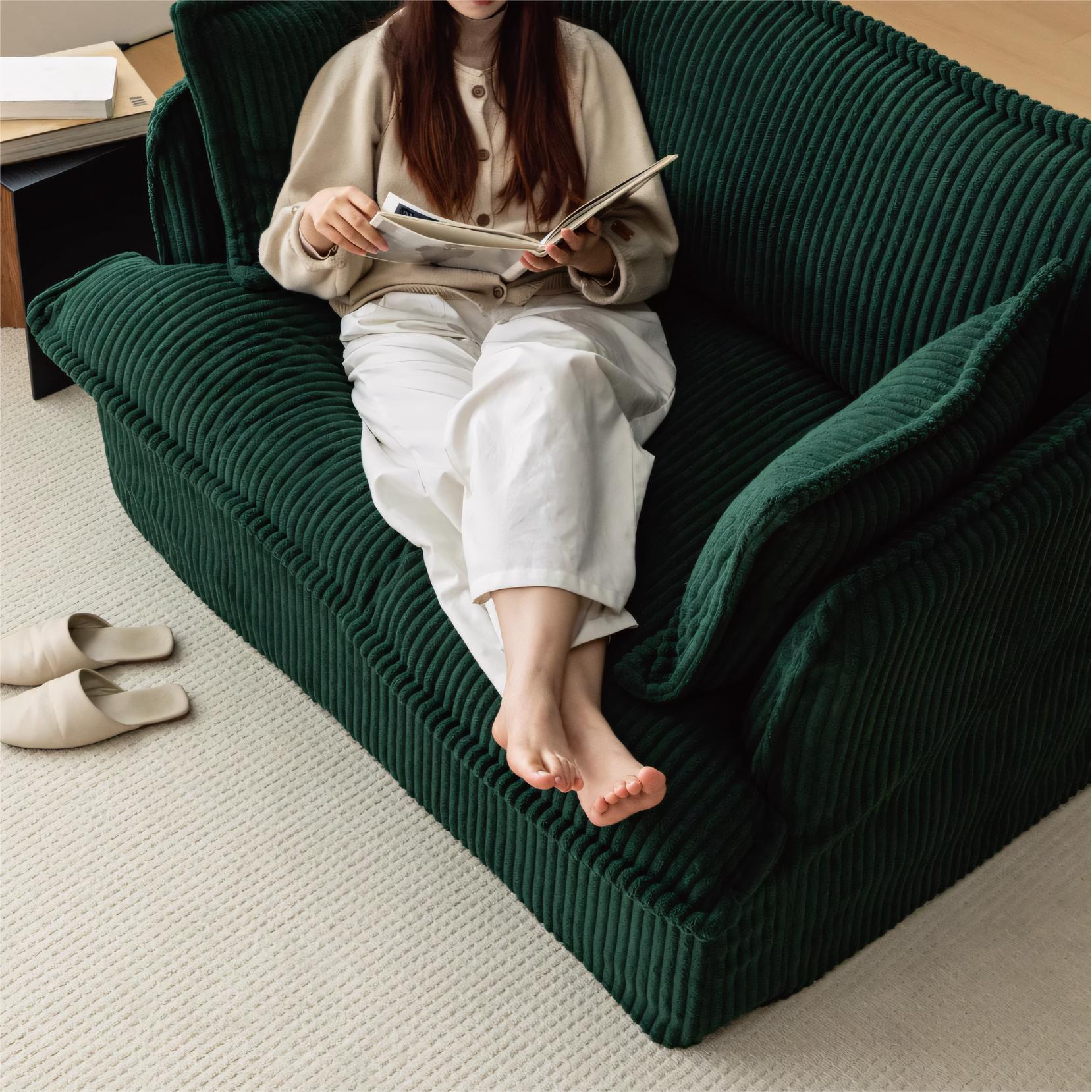 Elarem Washable fabric single sofa-A