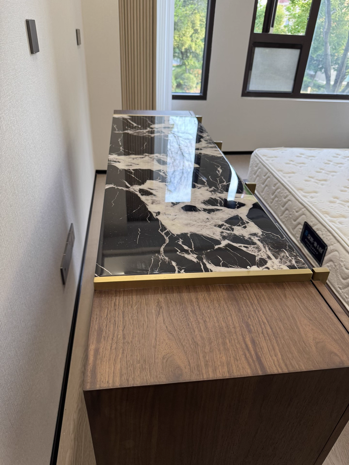 Rozeo Wooden marble sideboard-A