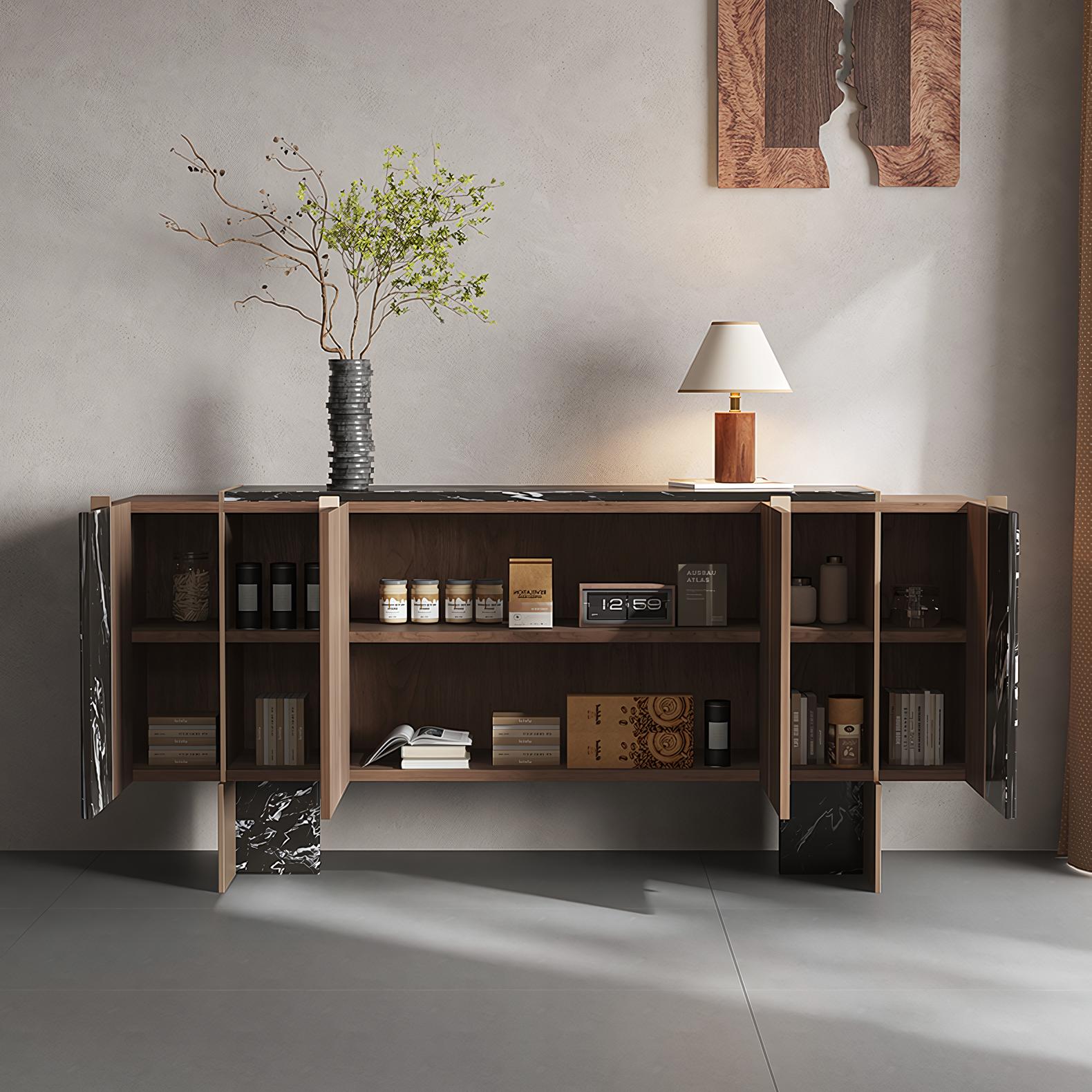 Rozeo Wooden marble sideboard-A