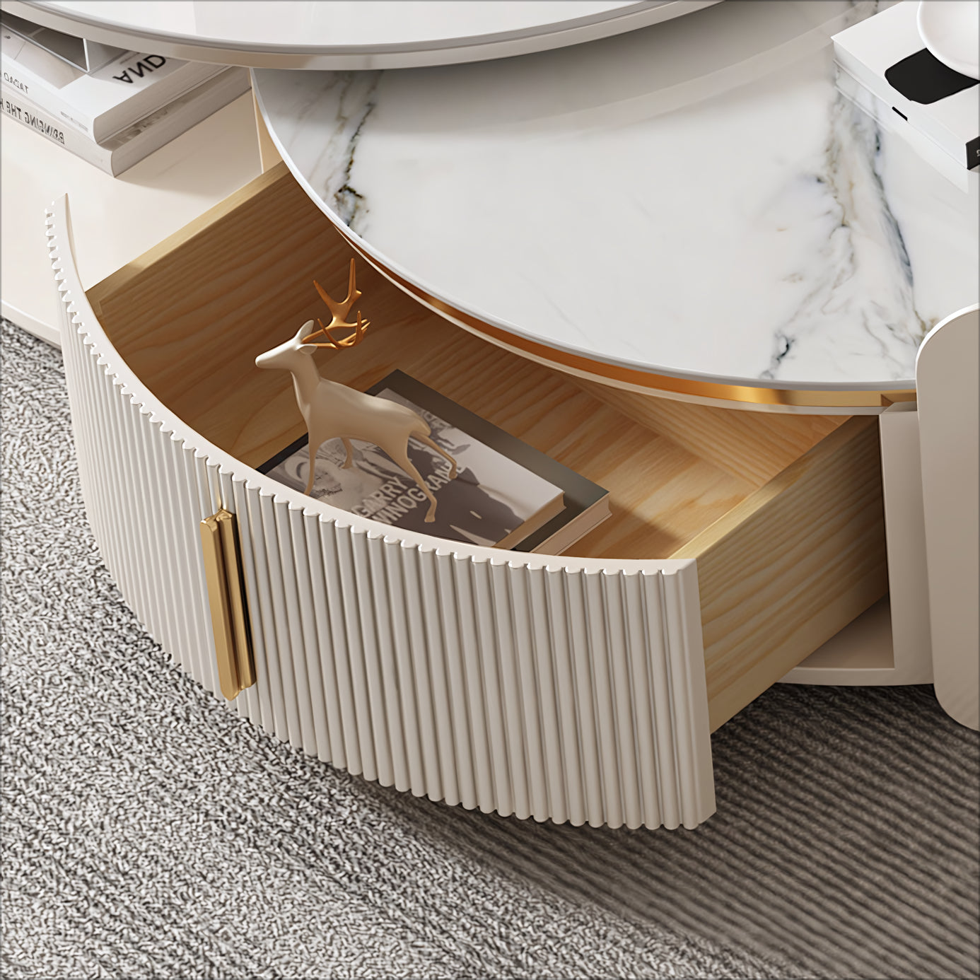 Necova Modern round nesting coffee table