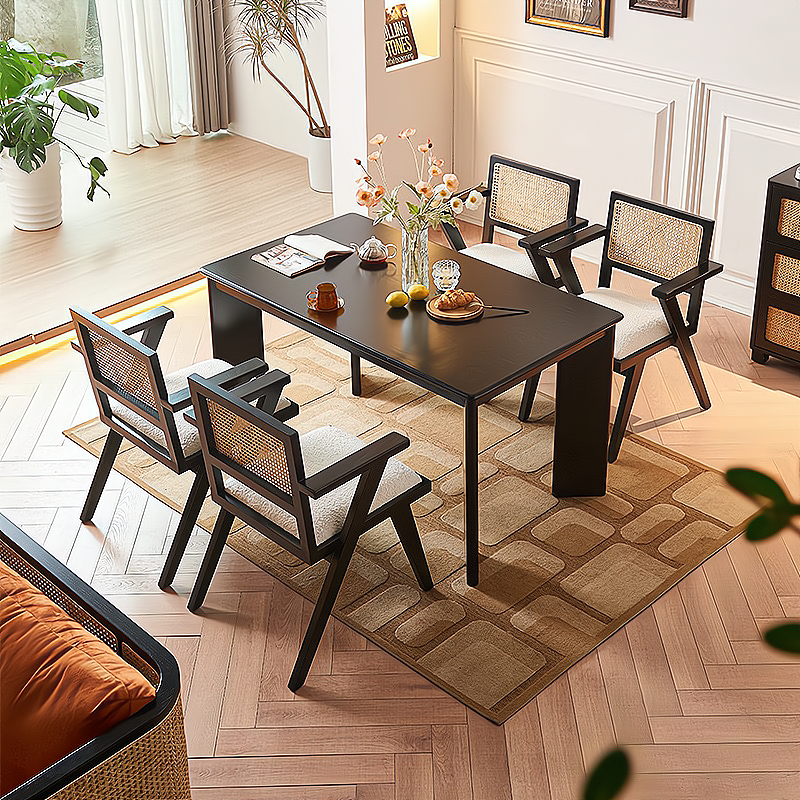 Rotalen Ash wood minimalist rectangle dining table