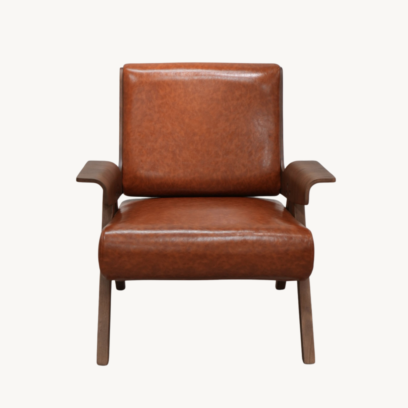 Figey Solid wood leather accent chair