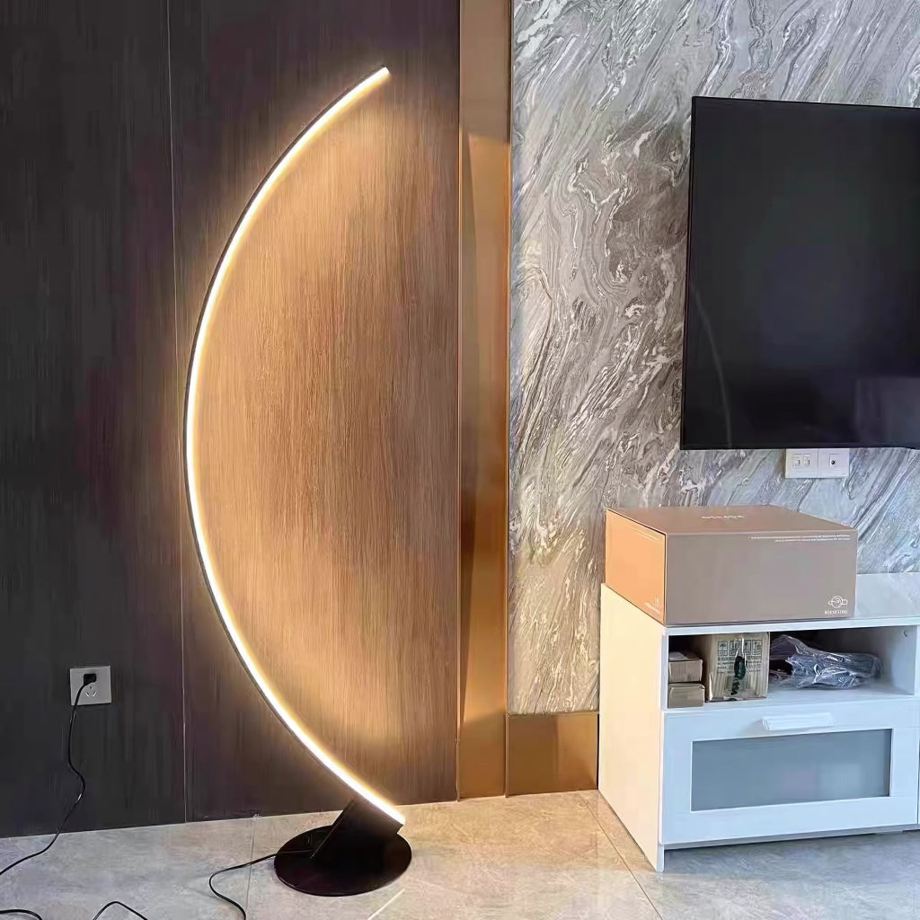 Fenio Minimalist curved black floor lamp