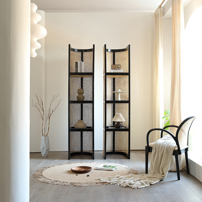 Tiriso Ash wood natural rattan shelf